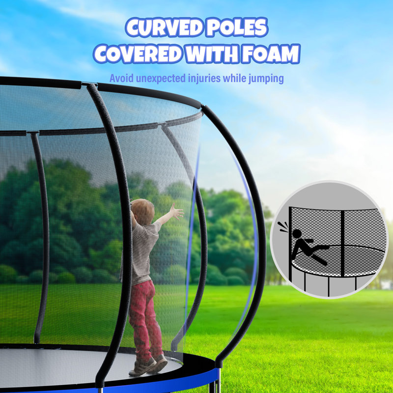 LIZEVINC 14FT Outdoor Trampoline With Basketball Hoop